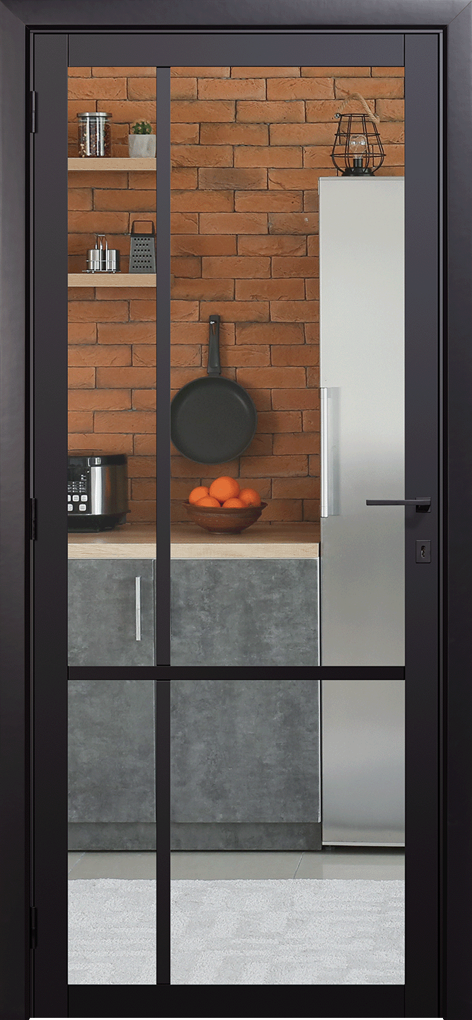 Portes intérieures Steel Look Modèle 1005 (verre transparent)